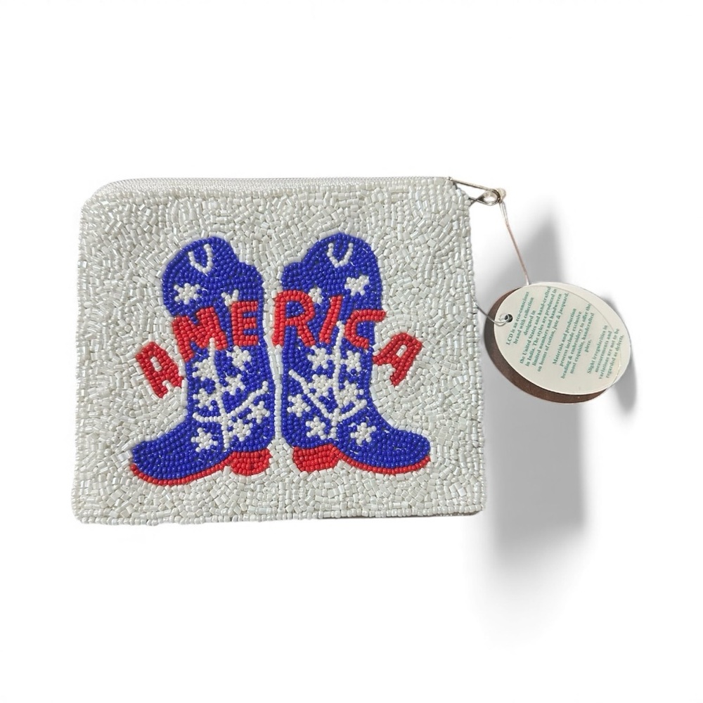 Beaded America Cowboy Boot Pouch - NWT